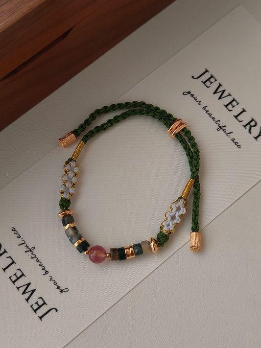 "The Courage & Joy Bracelet" Strawberry Quartz + Gold-Plated Sterling Silver - For Moms Who Choose Themselves