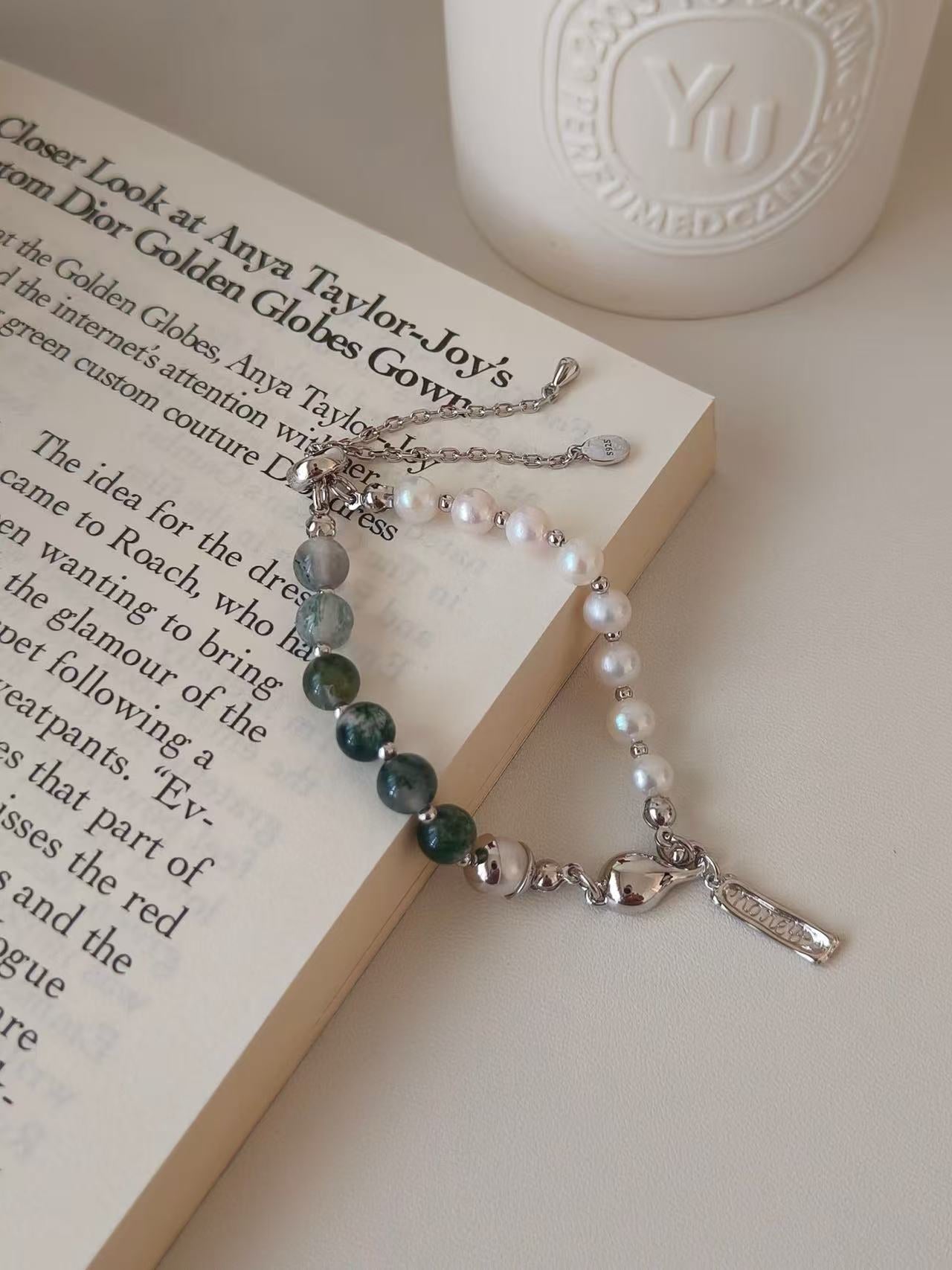 "xixiajou The Serenity Strand“ 925 Sterling Silver & Freshwater Pearl Bracelet - For the Mom Who Shines Through Motherhood