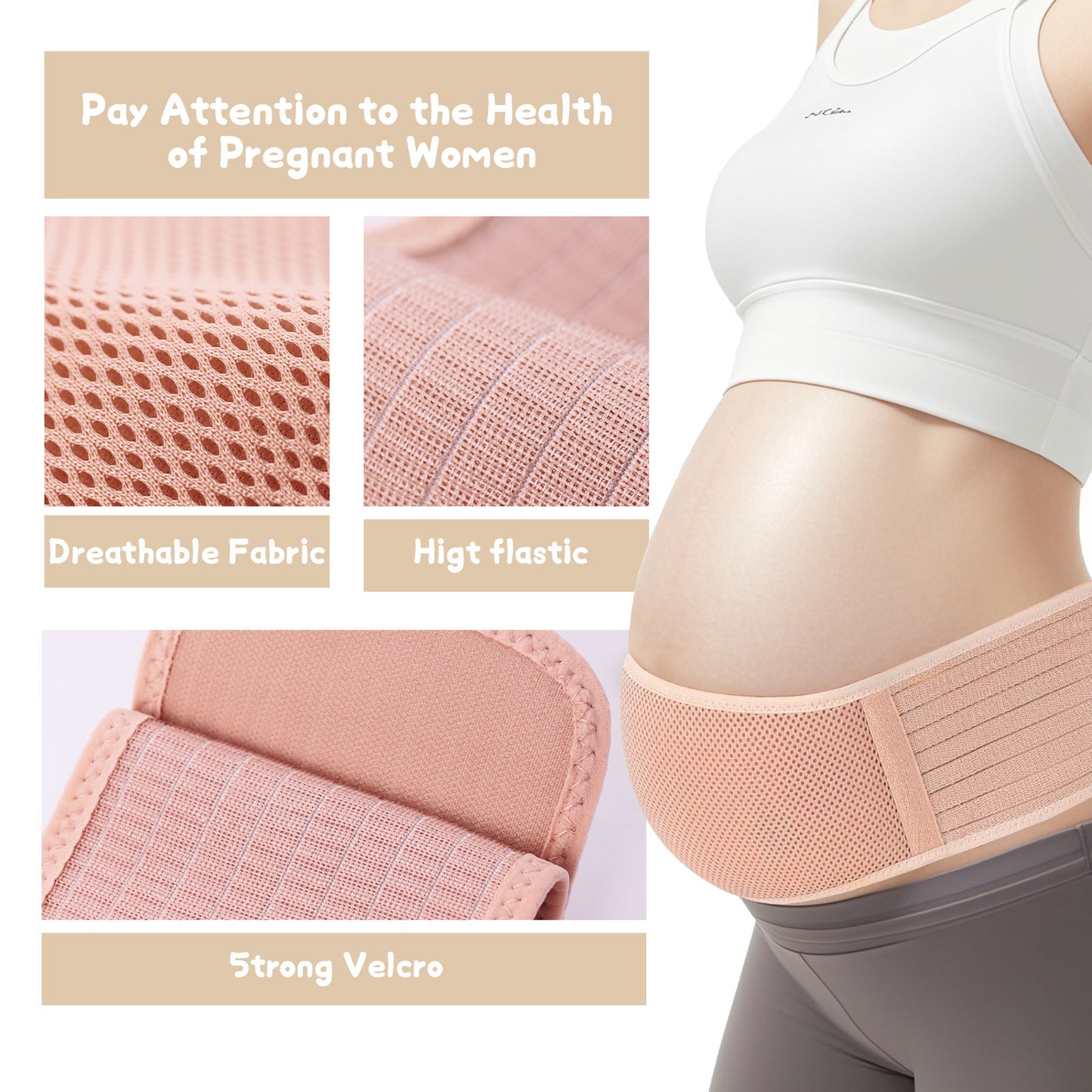 Das Serenity Maternity Band™ Ultimativer Komfort für jedes Trimester – Atmungsaktiver Schwangerschaftsstützgürtel mit medizinischer Einstellbarkeit 