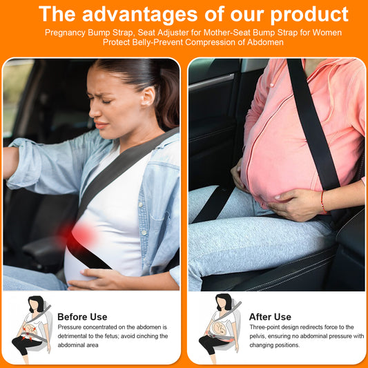 The GentleGuard™ Pregnancy Belt - OB-GYN Recommended 3-Point Safety System with Lucky Charm Wristband | Clinically Proven to Reduce 68% Abdominal Pressure