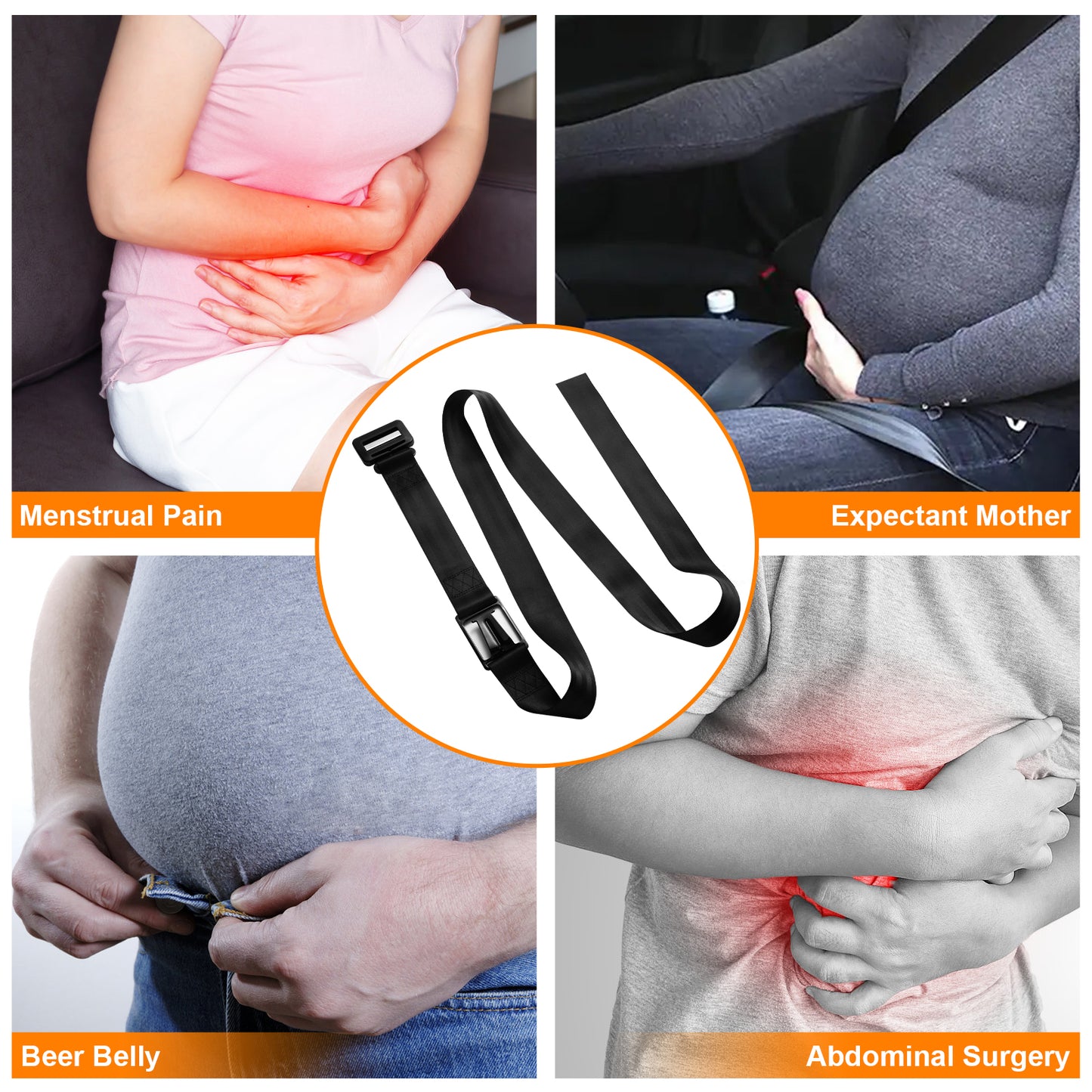 The GentleGuard™ Pregnancy Belt - OB-GYN Recommended 3-Point Safety System with Lucky Charm Wristband | Clinically Proven to Reduce 68% Abdominal Pressure