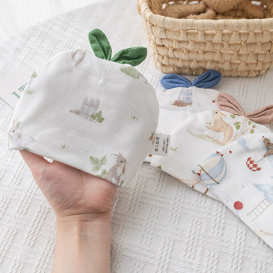 "Little Cloud Crew Baby Caps 3-Pack" Organic Cotton Newborn Hats with Adorable Ears - Breathable, Ultra-Soft & Mom-Approved